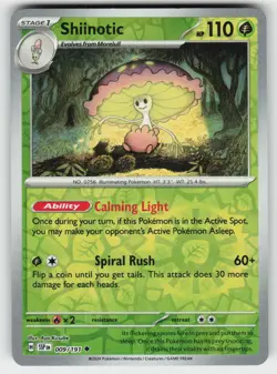 SHIINOTIC 009/191 REVERSE HOLO UC SURGING SPARKS POKEMON NM/M - Image 2