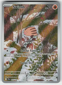 SWINUB 165/159 ILLUSTRATION RARE JOURNEY TOGETHER POKEMON NM/M - Image 2