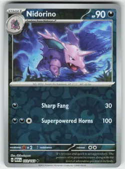 Nidorino 033/165 Reverse Holo Uncommon 151 Pokemon NM - Image 1