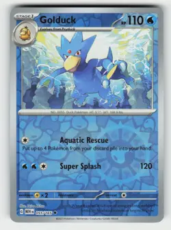 GOLDUCK 055/165 REVERSE HOLO UC 151 POKEMON NM/M - Image 2