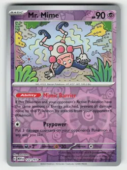 MR. MIME 122/165 REVERSE HOLO R 151 POKEMON NM/M - Image 2