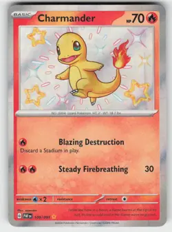 CHARMANDER 109/091 SHINY RARE PALDEAN FATES POKEMON NM/M - Image 2