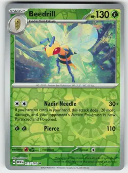 BEEDRILL 015/165 REVERSE HOLO R 151 POKEMON NM/M - Image 2
