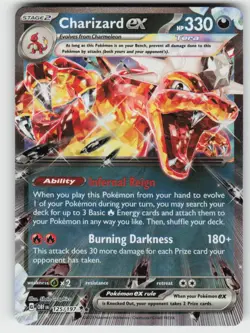 CHARIZARD EX 125/197 DOUBLE RARE OBSIDIAN FLAMES POKEMON NM/M - Image 2
