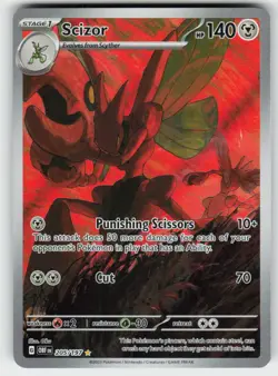 SCIZOR 205/197 ILLUSTRATION RARE OBSIDIAN FLAMES POKEMON NM/M - Image 2
