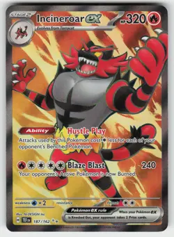 INCINEROAR EX 187/162 ULTRA RARE TEMPORAL FORCES POKEMON NM/M - Image 2
