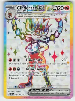 CINDERACE EX 157/142 ULTRA RARE STELLAR CROWN POKEMON NM/M - Image 2