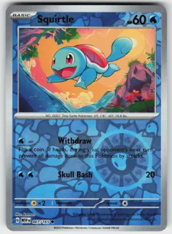 SQUIRTLE 007/165 REVERSE HOLO C 151 POKEMON NM/M - Image 2