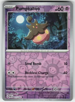 PUMPKABOO 077/182 REVERSE HOLO C PARADOX RIFT POKEMON NM/M - Image 2