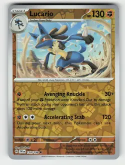 LUCARIO 114/198 REVERSE HOLO UC SCARLET & VIOLET POKEMON NM/M - Image 2