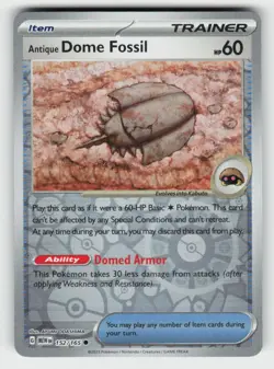 ANTIQUE DOME FOSSIL 152/165 REVERSE HOLO C 151 POKEMON NM/M - Image 2