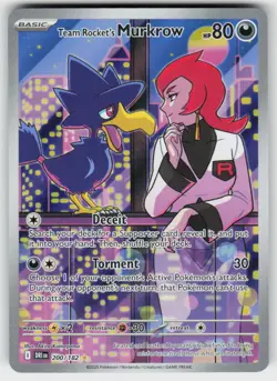 TEAM ROCKET'S MURKROW 200/182 ILLUSTRATION RARE DESTINED RIVALS POKEMON NM/M - Image 2