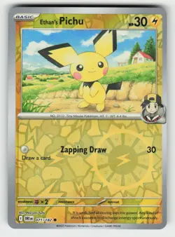 ETHAN'S PICHU 071/182 REVERSE HOLO C DESTINED RIVALS POKEMON NM/M - Image 2