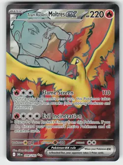 TEAM ROCKET'S MOLTRES EX 208/182 ULTRA RARE DESTINED RIVALS POKEMON NM/M - Image 2