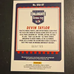 2025 Panini Stars & Stripes Silhouettes Devin Taylor Auto Patch /199 - Image 2