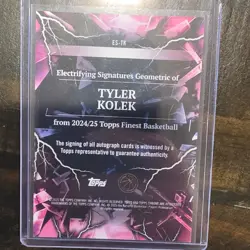 Topps Finest Electrifying Rookie Auto Tyler Kolek New York Knicks ES-TK - Image 2