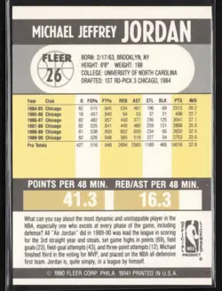 1990-91 Fleer #26 Michael Jordan - Image 2