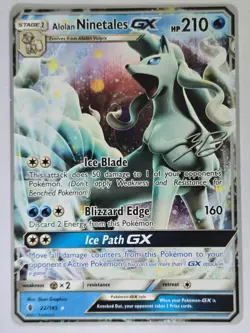 Pokemon Alolan Ninetales GX World Championship Decks Ultra Rare 210 HP Card - Image 1