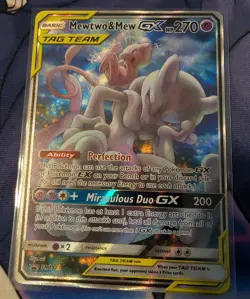 Pokemon Mewtwo & Mew GX SM191 Full Art Holo Promo TAG TEAM 270 HP Card - Image 1
