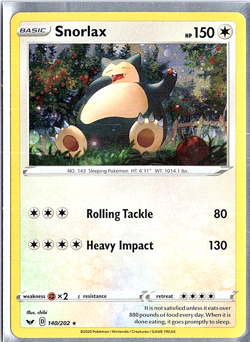 Snorlax 140/202 - Sword & Shield Promo - Cosmos Holo Pokemon Card Near Mint (NM) - Image 1