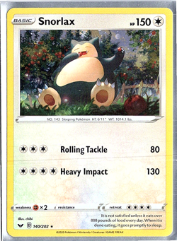 Snorlax 140/202 - Sword & Shield Promo - Cosmos Holo Pokemon Card Near Mint (NM) - Image 2