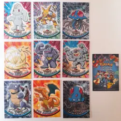 Pokemon Topps TV Animated Series Cards Lot of 9 - some Foil + 1 Checklist - Image 1