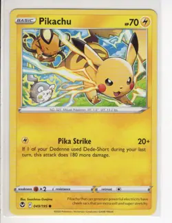 PIKACHU SILVER TEMPEST SET POKEMON CARD 049/195 NM/M - Image 1