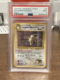 Pokemon TCG Giovanni's Persian #053 Holo Rare Card Japanese Gym Challenge PSA 9 - Image 1
