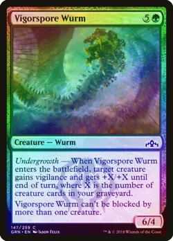 Vigorspore Wurm FOIL Guilds of Ravnica NM Green Common MAGIC MTG CARD ABUGames - Image 1