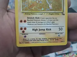 Pokemon Hitmonlee Fossil Holo Rare Card 7/62 1999 60 HP Basic - Image 3