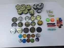 Huge Lot of 151 Official Pokemon TCG Coins PLUS Dice, Markers & More!- LOOK! - Image 1