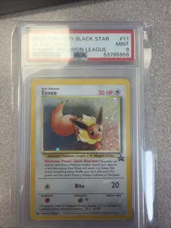 Pokemon Eevee 11/53 Wotc Promo Holo PSA 9 Black Star 2000 Pokemon League - Image 1