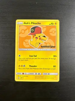 2017 Sun & Moon Ash's Pikachu Black Star Promo #SM110 - Image 1