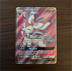 Sylveon GX Ultra Rare Full Art Holo 140/145 SM Guardians Rising Pokemon - Image 1