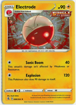 Pokemon TCG Electrode 088/264 Sword & Shield Fusion Strike COSMO HOLO NM/M - Image 1