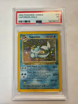 Pokemon Jungle Vaporeon #12 Holo PSA 3 - Image 1