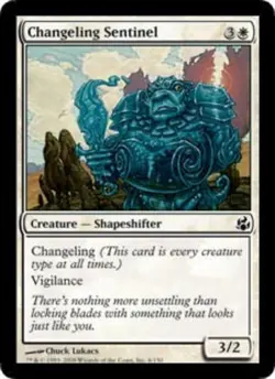 Slightly Played, English - 1 x MTG Changeling Sentinel - Foil Morningtide - Image 1