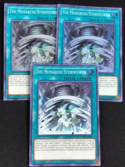 YUGIOH THE MONARCHS STORMFORTH DASA-EN044 1ST SUPER X3 NM - Image 1