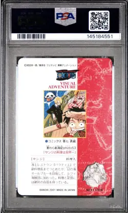 PSA 10 2001 CARDDASS ONE PIECE VISUAL ADVENTURE PART 3 #89 LUFFY/SANJI - Image 2