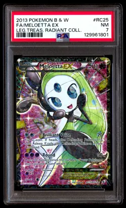 PSA 7 Meloetta EX Rc25/RC25 Legendary Treasures Radiant Collection Pokemon - Image 1