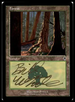 Forest (348) Signed Auto #9 Invasion Magic the Gathering MTG - Image 1