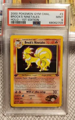 2000 Pokemon Gym Challenge Brock's Ninetales Holo - 1st Edition PSA 9 - Image 1