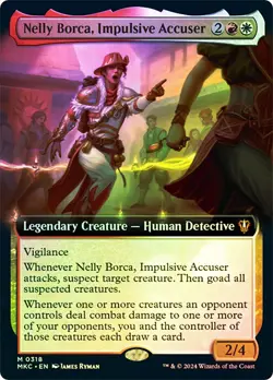MTG FOIL Nelly Borca, Impulsive Accuser Extended Art - Murders at Karlov Manor - Image 1