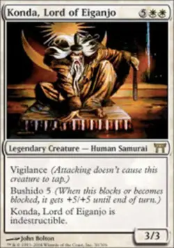 Heavy Play, English MTG Regular Konda, Lord of Eiganjo Champions of Kamigawa Mag - Image 1