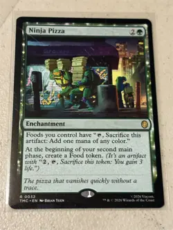 mtg Ninja Pizza, enchantment, your foods produce mana, TMNT Commander, unplayed - Image 1