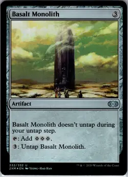 MTG Magic the Gathering Basalt Monolith (232/503) Double Masters LP FOIL - Image 1