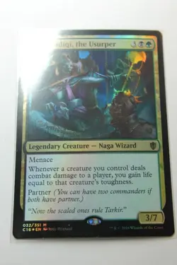 MTG Ikra Shidiqi the Usurper x1-Foil -Commander 2016-Lightly Played - Image 1