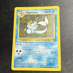 Pokemon Vaporeon SWIRL Holo Rare 80HP Jungle 12/64 Spanish Card 1999 - Image 1