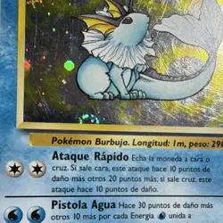 Pokemon Vaporeon SWIRL Holo Rare 80HP Jungle 12/64 Spanish Card 1999 - Image 3