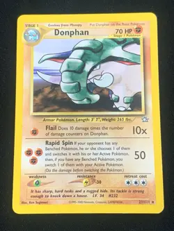 Pokemon Neo Genesis DONPHAN #21/111 Unlimited *RARE* Lightly Played (Excellent) - Image 1